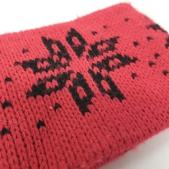 Vintage Winter Snow Ear Warmer Headband Snowflake Pattern Pink - Picture 8 of 9
